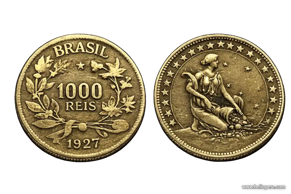 Mil réis, 1$000, dinheiro antigo do Brasil até 1942