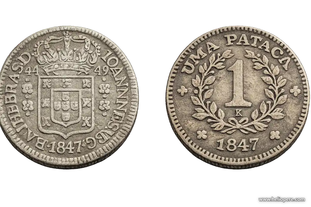 Moeda pataca de 320 réis, prata do Brasil colônia e império